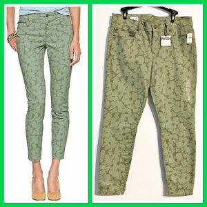 GAP 1969 Skimmer Legging Jeans Green Floral